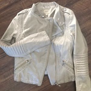 COPY - Black swan cream grunge moto jacket